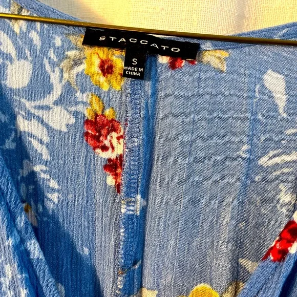 🦄🦄Staccato blu flower print wrap dress size:S - Picture 3 of 5